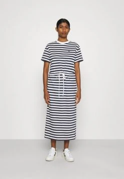 Budget 😀 Lacoste Robe En Jersey - Navy Blue/flour ✨