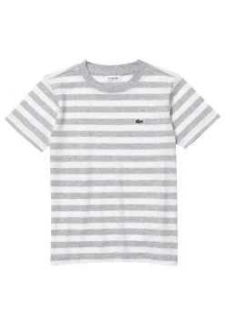 Coupon 🧨 Lacoste TEE TURTLE NECK - T-shirt Imprimé - Gris Chine / Blanc 🔔