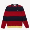 Coupon ❤️ Lacoste Pullover - Bleu Marine/rouge/jaune ⌛
