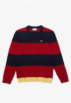 Coupon ❤️ Lacoste Pullover - Bleu Marine/rouge/jaune ⌛