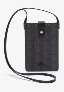 Budget ⌛ Lacoste Étui à Portable - Allover Monogram Noir Gris 🎉