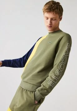 Acheter 👏 Lacoste Sweatshirt - Khaki Grün / Gelb / Blau 👍