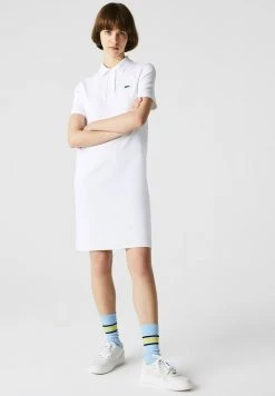 Offres ⌛ Lacoste Robe En Jersey - Blanc 🛒