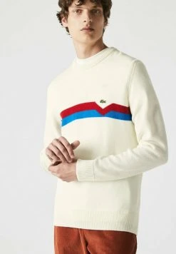 Vente flash 🎉 Lacoste Pullover - Blanc / Bleu / Rouge ✨