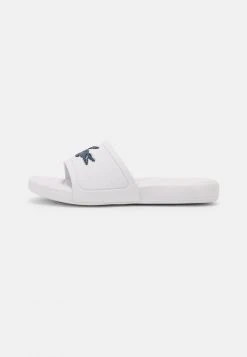 Grosses soldes ✨ Lacoste SLIDE UNISEX - Sandales De Bain - White/dark Blue ❤️