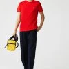 Sortie ⭐ Lacoste T-shirt Basique - Rouge ❤️