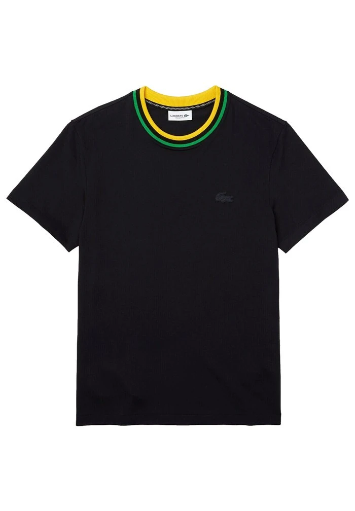 Grosses soldes ❤️ Lacoste T-shirt Basique - Bleu Marine / Jaune / Noir / Vert ⌛ 1 Grosses soldes ❤️ Lacoste T-shirt Basique - Bleu Marine / Jaune / Noir / Vert ⌛