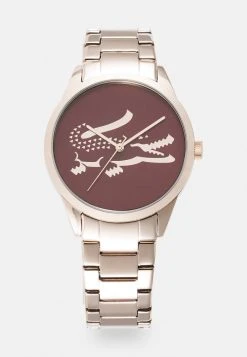 Le moins cher ⌛ Lacoste LADYCROC - Montre - Rosegold/burgundy 🎉