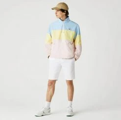 De gros 🛒 Lacoste BH8063 - Veste Mi-saison - Bleu / Jaune / Rose Pale 🌟