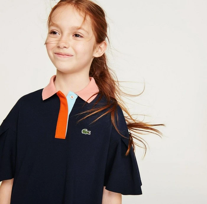 Offres 👏 Lacoste Robe De Jour - Bleu Marine / Blanc 🎁 3 Offres 👏 Lacoste Robe De Jour - Bleu Marine / Blanc 🎁 – Image 3