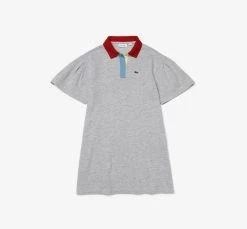 Budget 😍 Lacoste Robe De Jour - Gris Chine / Blanc 😍 -Pas Cher Lacoste Boutique e2bcee98d2c94a5c9f88e8ace5c8c99f