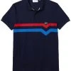 De gros 🥰 Lacoste SHORT SLEEVE - Polo - Bleu Marine/rouge/bleu ⌛