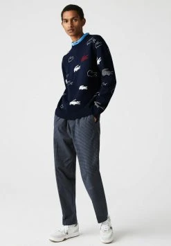 Meilleure vente 🧨 Lacoste Pullover - Bleu Marine Blanc 🎁