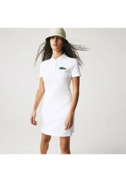 Offres 💯 Lacoste Robe En Jersey - Blanc 👏